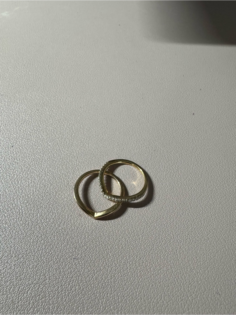 Pandora Gold Stacking Ring Set with Pavé Band